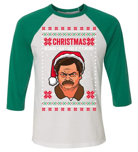 wild bobby parks and rec christmas i don t care if it s merry xmas ugly christmas sweater 3 4