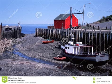Halls Harbour Nova Scotia At Low Tide Stock Image Image