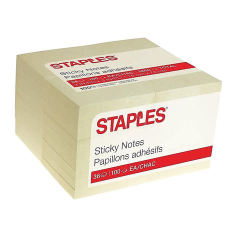Staples Stickies Standard Notes 3 X 3 100 Shpad 36 Padspk S