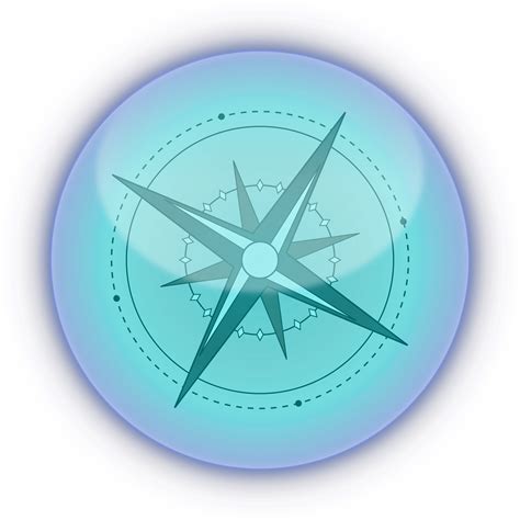 Compass By Boobaloo A Blue Compass Glossy On Openclipart Compass