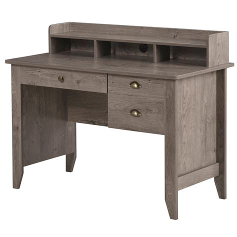 Homcom Computer Table Writing Desk With Hutch 3 Drawers Open Cabinets