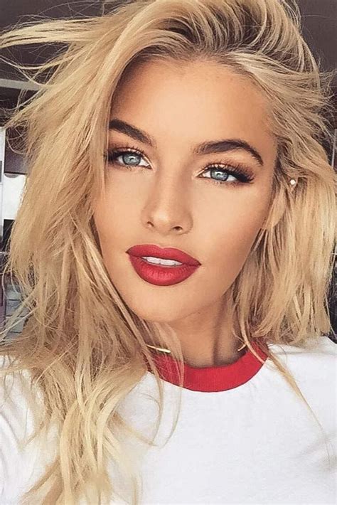 No matter what method you choose, you can get red out. Makeup Inspo | Red lipstick makeup blonde, Red lipstick ...