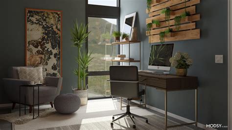 Industrial Office Jungle Industrial Style Home Office