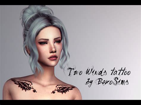 Two Wings Tattoo By Bexosims At Tsr Sims 4 Updates