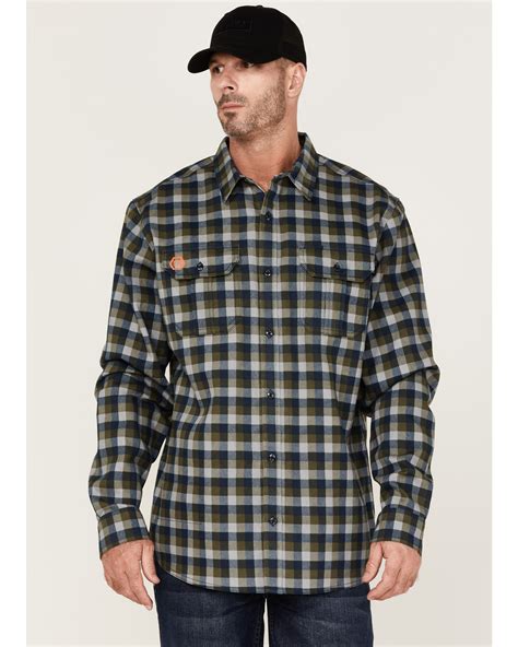 Hawx FR Buffalo Plaid Print Long Sleeve Button-Down Work Shirt | Boot Barn