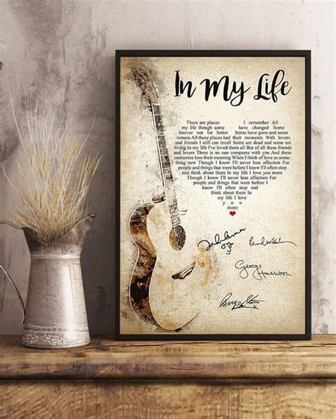 The Beatles In My Life Lyric Heart Poster Blinkenzo