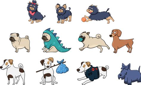 Set 2 Of Cute Dogs Vector Super Coloring