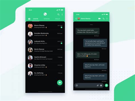 Whatsapp Dark Mode Concept By Sahil Pandita For Orizon Uiux Design