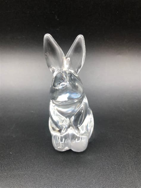 Vintage Glass Bunny Rabit Stunning Clear Glass Easter Etsy