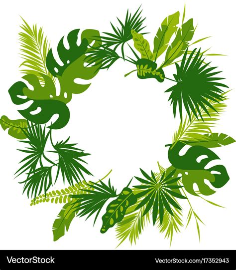 wreath of tropical leaves royalty free vector image