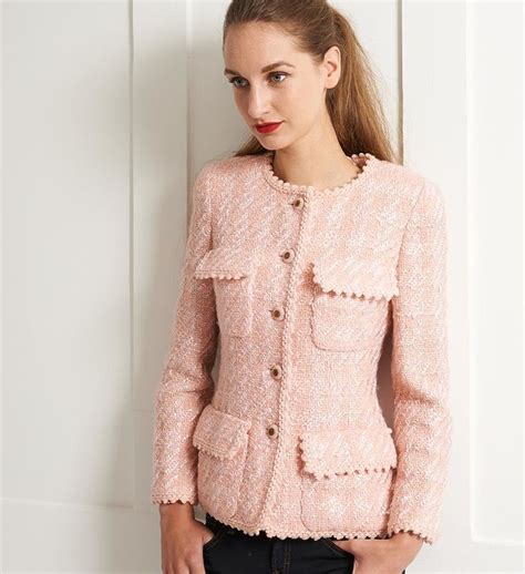 Vintage Chanel Pink Tweed Fitted Jacket Vintageheirloom