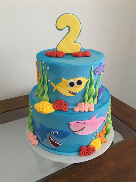 Baby Shark Themed Cake Shark Birthday Cakes Shark Themed Cakes