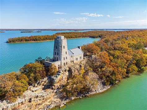Aerial View Of The Tucker Tower Of Lake Murray State Park Stock Photo
