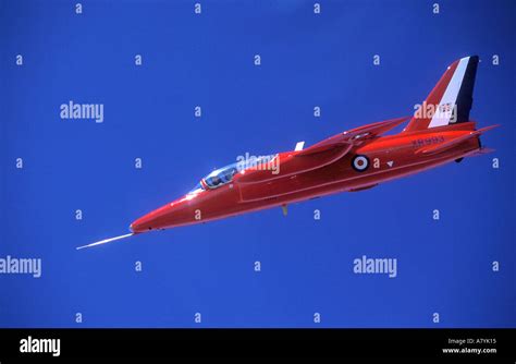 Ex Raf Folland Gnat Jet Trainer Aircraft In Red Arrows Colours Stock