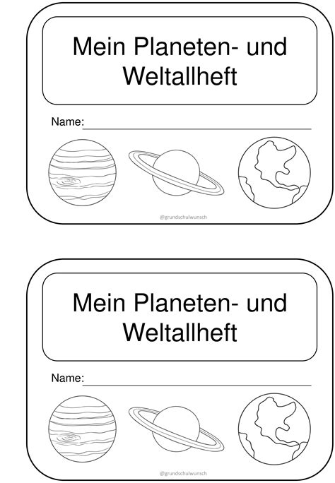 Mein Planeten Weltall Heftchen 1 Unterrichtsmaterial Im Fach
