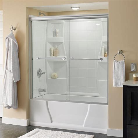 Find great deals on ebay for glass shower door frameless. Delta Lyndall 60 in. x 58-1/8 in. Semi-Frameless ...
