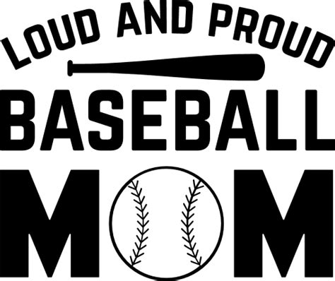 Loud And Proud Baseball Mom Baseball Bat Softball Lover Quotes Free Svg File Svg Heart