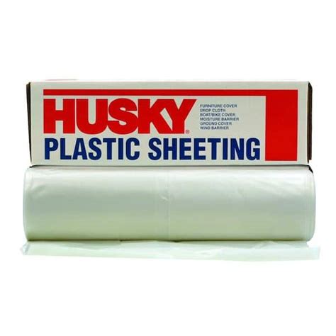 HUSKY 50 Ft X 8 Ft Clear 4 Mil Plastic Sheeting CF0408 50C The Home
