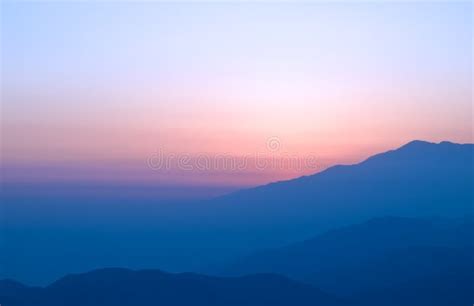 Foggy Sunset In The Mountains Stock Photo Image Of Bernadino Winter