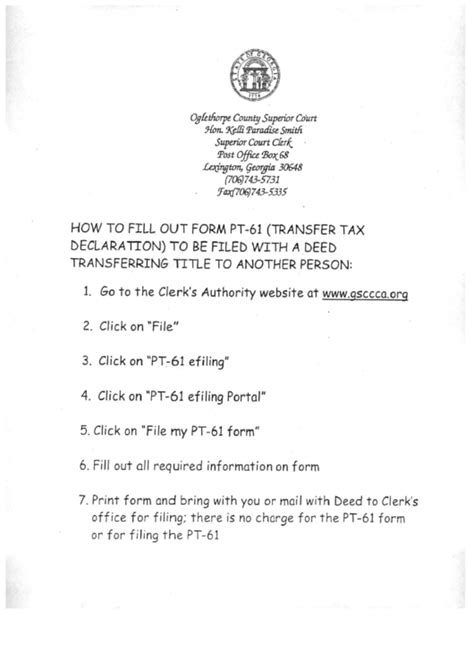 Form Pt 61 Filing Instructions Printable Pdf Download
