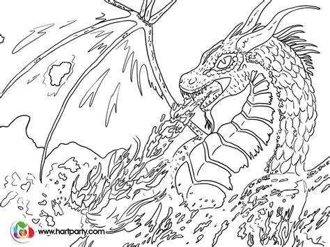 Red Dragons Breathing Fire Coloring Page Coloring Pages