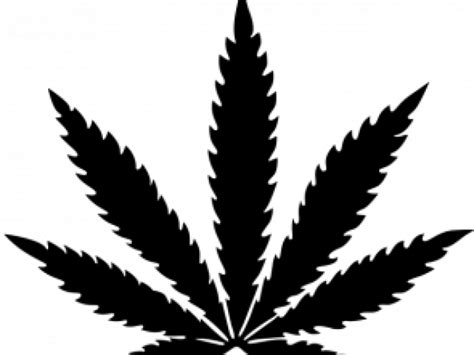 Download Transparent Cannabis Clipart Black And White - Cannabis Leaf png image
