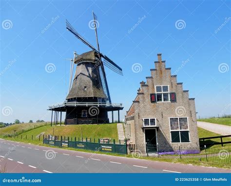 Molen De Herder Dutch Windmill The Shepherd Tower Mill Located In Medemblik North Holland