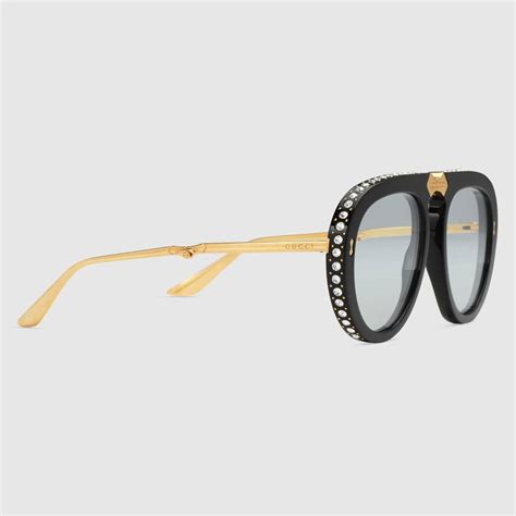 Gucci Aviator Foldable Acetate Sunglasses Detail 2 Lunette Style Aviators Women Fashion Eye