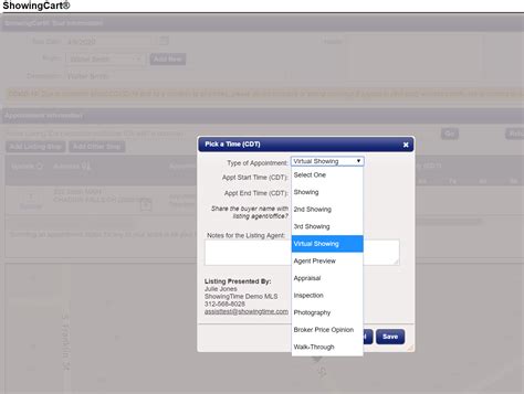 Appointment Types Showingtime Appointment Center Help And Training