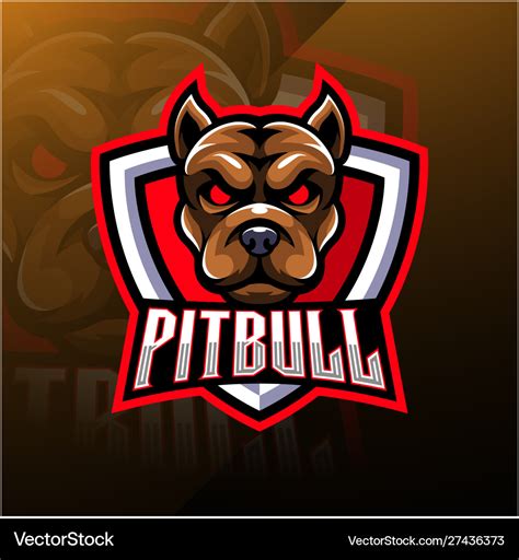 Pitbull Head Esport Mascot Logo Royalty Free Vector Image