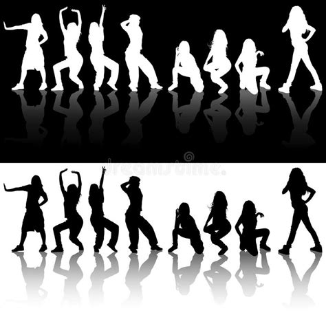Dancing Girls Silhouettes Stock Vector Illustration Of Clipart 34452103