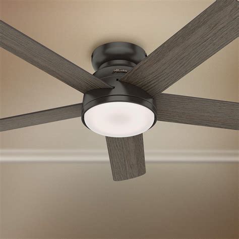 Hunter fan company datasheets for ceiling fans. 54" Hunter Romulus WiFi Noble Bronze LED Hugger Ceiling ...