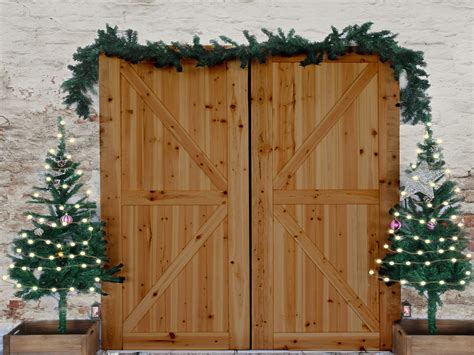 Cheap For Fox Affordable Wood Door Christmas Trees Vinylfabric