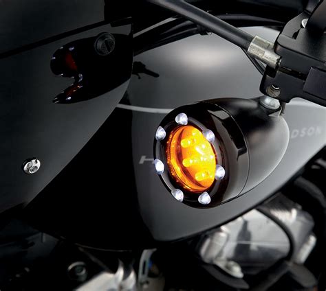 Arlen Ness Black Amber Led Motorcycle Front Turn Signal Kit Harley