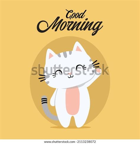 Good Morning Greeting Card Cute Adorable Stock Vector Royalty Free