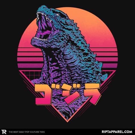 Retro Monster T Shirt Godzilla Wallpaper Synthwave Art Vaporwave