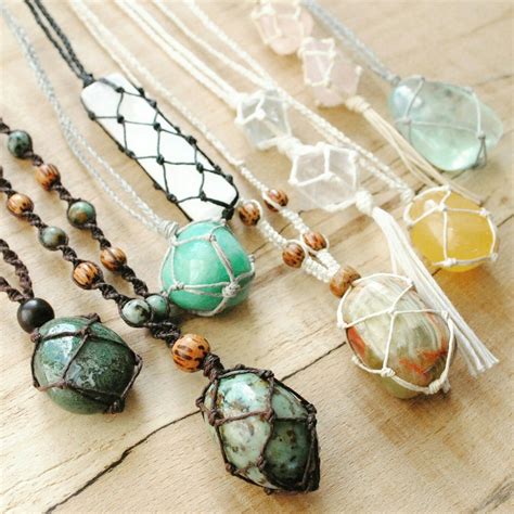 Handmade Crystal Hemp Necklaces By Mighty Moon On Etsy Mightymoon