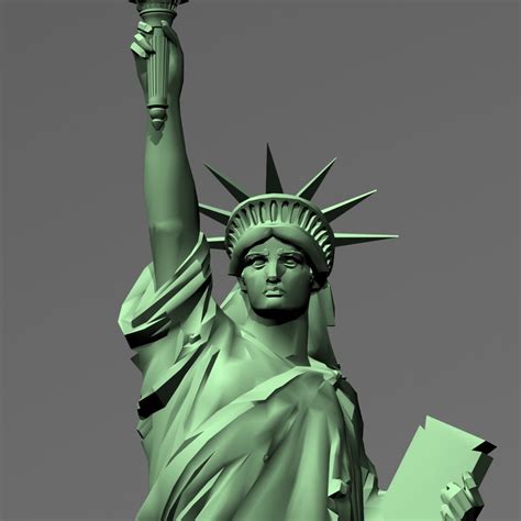 Available in many file formats including max, obj, fbx, 3ds, stl, c4d, blend, ma, mb. 3d statue liberty model