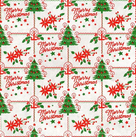 Vintage Merry Christmas Page Vintage Christmas Wrapping Paper Xmas