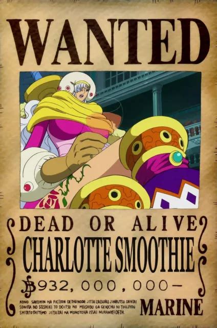 One Piece Wanted Poster A X Cm Charlotte Smoothie