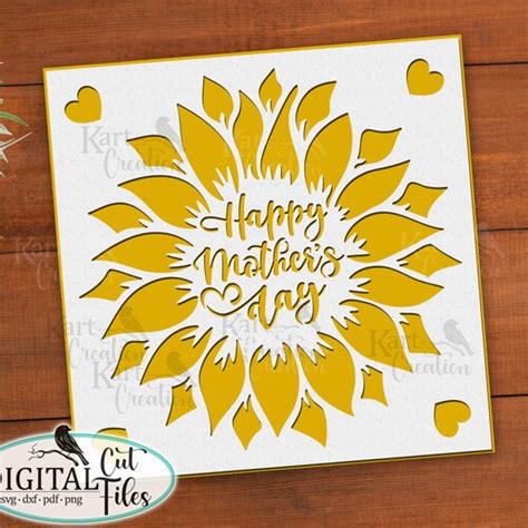 Mothers Day Card For Cricut Svg Happy Mothers Day Card Svg Etsy