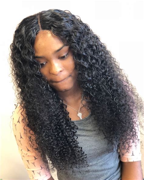 Middle Part Sew In Hairstyles 3820 Hairstyles Curly Weave