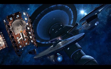 Star Trek Uss Enterprise Spaceship Uss Excelsior Space Station