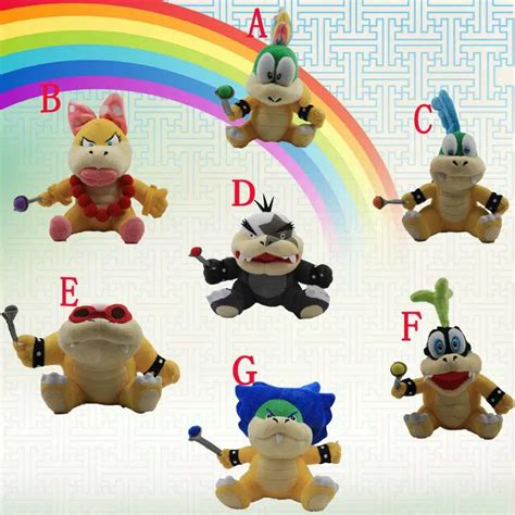 1pcs Super Mario Koopalings Plush Toys Wendy Larry Iggy Ludwig Roy Morton Lemmy Okoopa Plush