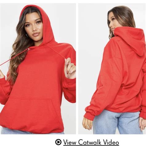 plt red oversized hoodie barely worn so comfy xx depop