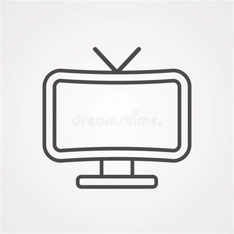 Television Vector Icon Sign Symbol Stock Vector Illustration Of