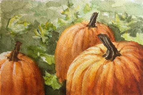 Pumpkin Watercolor Watercolor Painting