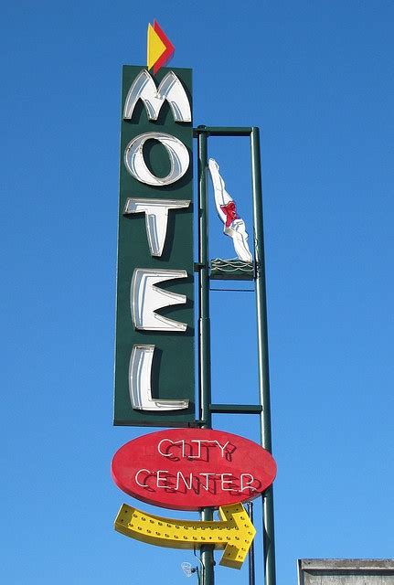 City Center Diving Lady Motel Sign San Jose Vintage Neon Signs