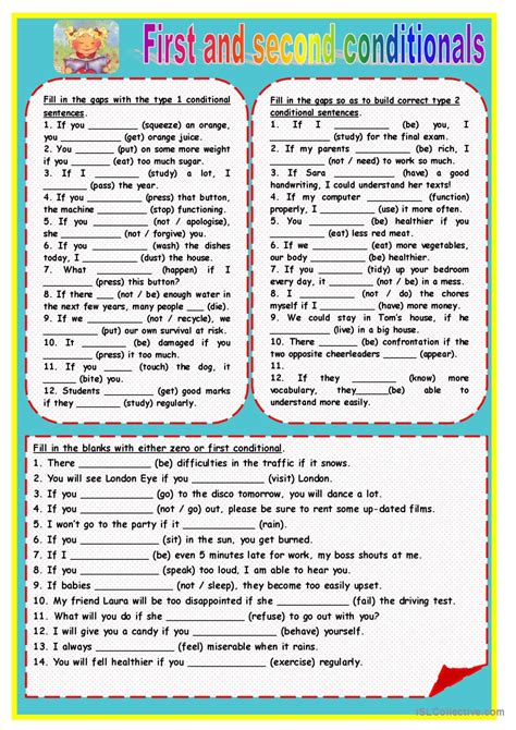 First And Second Conditionals English Esl Worksheets Pdf And Doc
