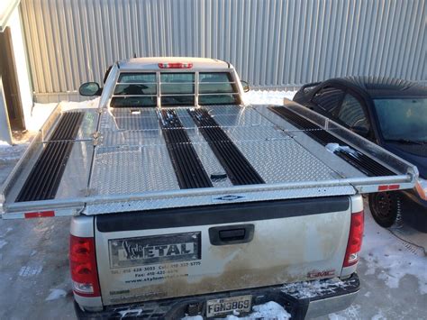 Custom Aluminum Truck Bed Cover Used As Snowmobile Deck A Photo On